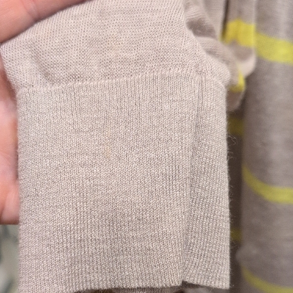 LOFT Tan and Yellow Striped Cardigan - Picture 8 of 8